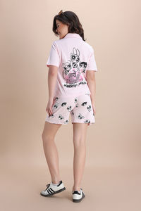 Zivame Power Puff Knit Cotton Lounge Short Set - Barely Pink — thumbnail 5